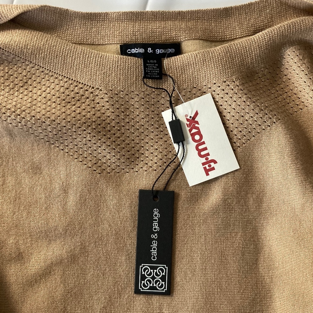 Cable & Gauge Top Tan Large